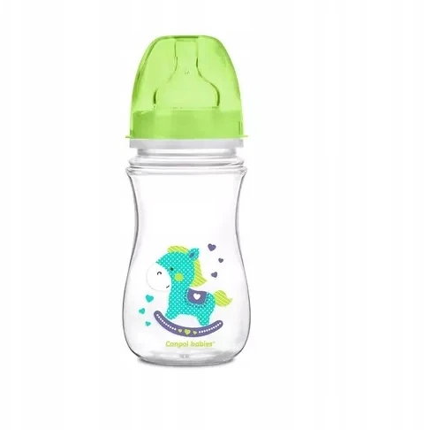 Canpolbabies CANPOL BABIES plataus kaklelio buteliukas EASYSTART, colorful animals, 3-6 mėn+, 240 ml, 35/206