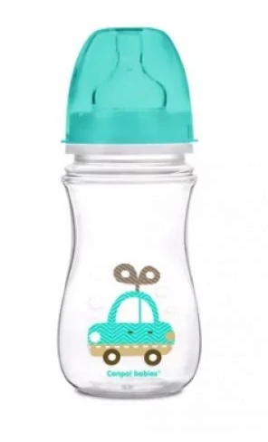 Canpolbabies CANPOL BABIES plataus kaklelio buteliukas EASYSTART, colorful animals, 3-6 mėn+, 240 ml, 35/206