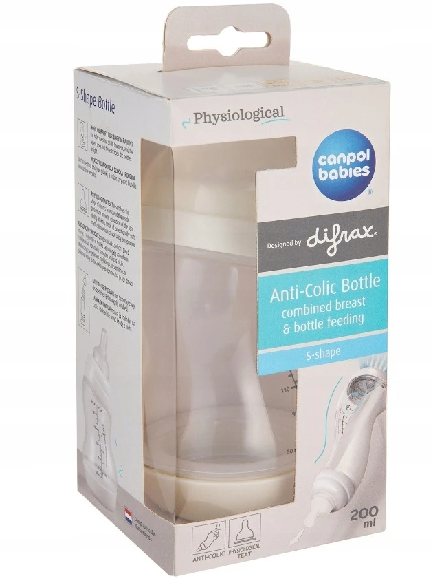 Canpolbabies CANPOL BABIES platus S formos buteliukas Anti-Colic PP 200 ml, 24/201