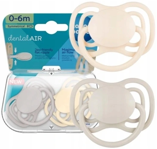 Canpolbabies CANPOL BABIES silikoniniai simetriniai čiulptukai NUDE, Creme, 0-6m, 2 vnt., 23/228_cre