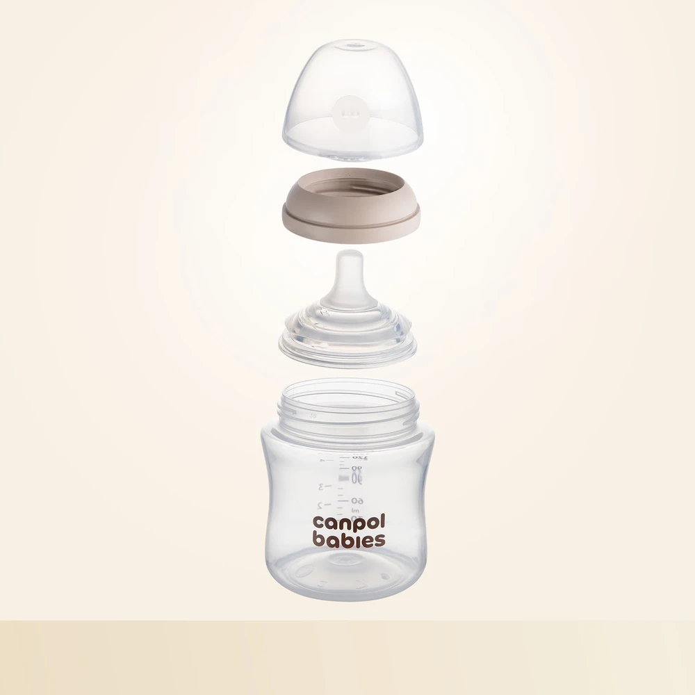 Canpolbabies Canpol Babies dviejų pakuočių natūralios formos buteliukas 260 ml 3m+