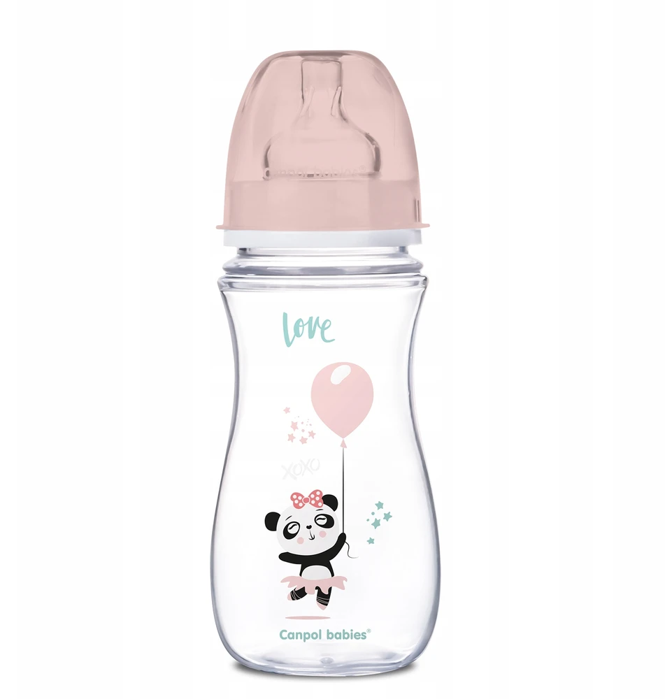 Canpolbabies CANPOL 35/222 EasyStart Egzotiškas platus buteliukas nuo dieglių 300ml rožinis