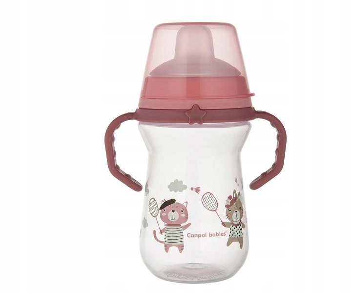 Canpol babies gertuvė su silikoniniu snapeliu FirstCup 250ml BONJOUR PARIS (56/613_pin)