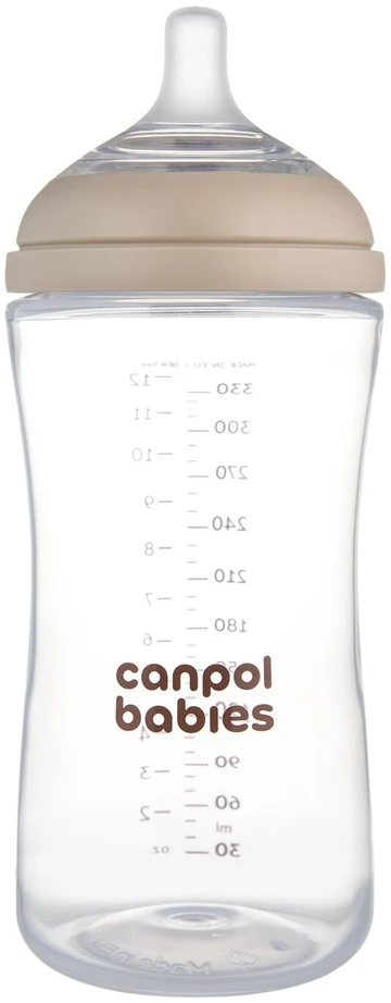 Canpolbabies CANPOL BABIES maitinimo buteliukas su žinduku NATURAL SHAPE, 330 ml, 35/402