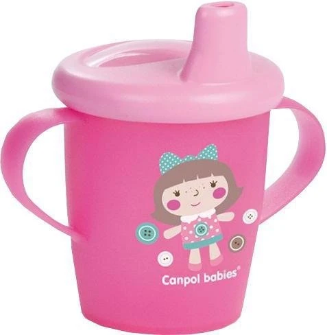 Neišsipilantis puodelis CANPOL 250ml 31/200 rožinis