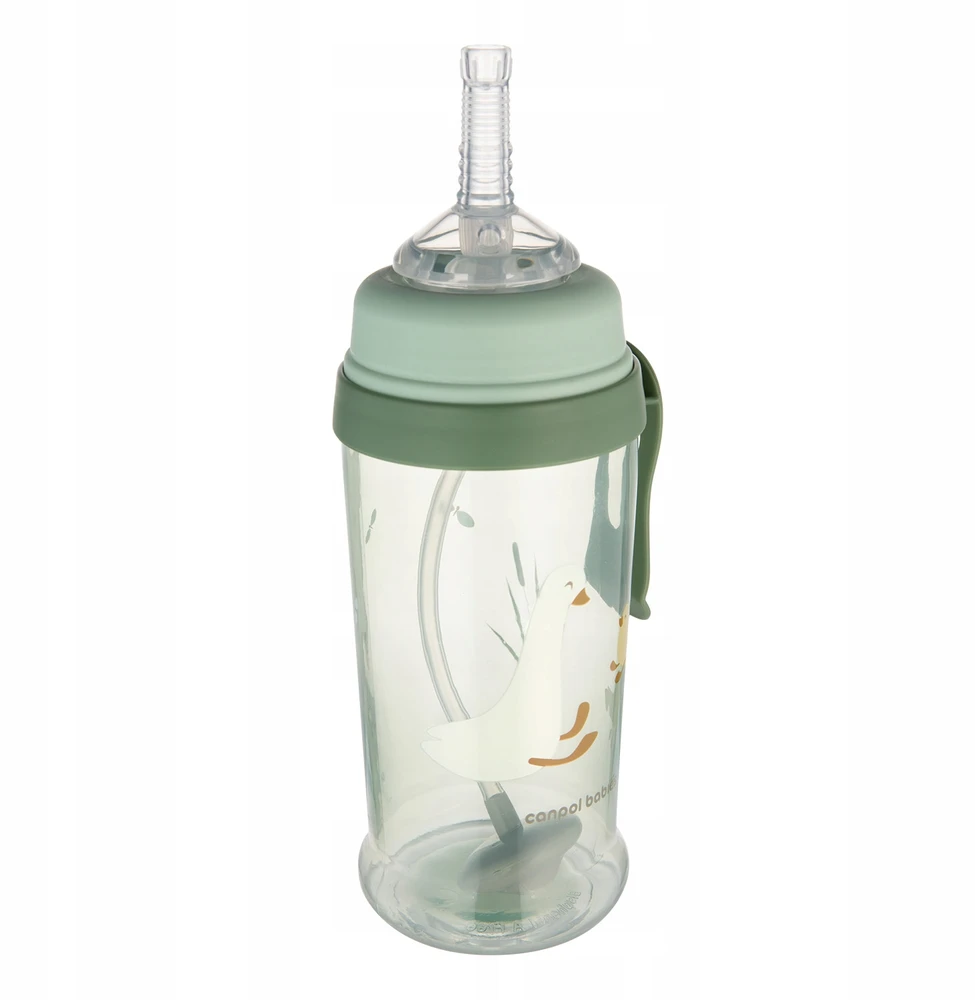 Canpolbabies CANPOL 56/510_gre Neišsiliejantis vandens butelis su vamzdeliu ir virduliu 350ml GOOSE