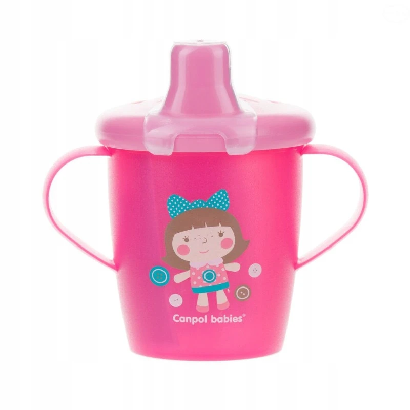Neišsipilantis puodelis CANPOL 250ml 31/200 rožinis