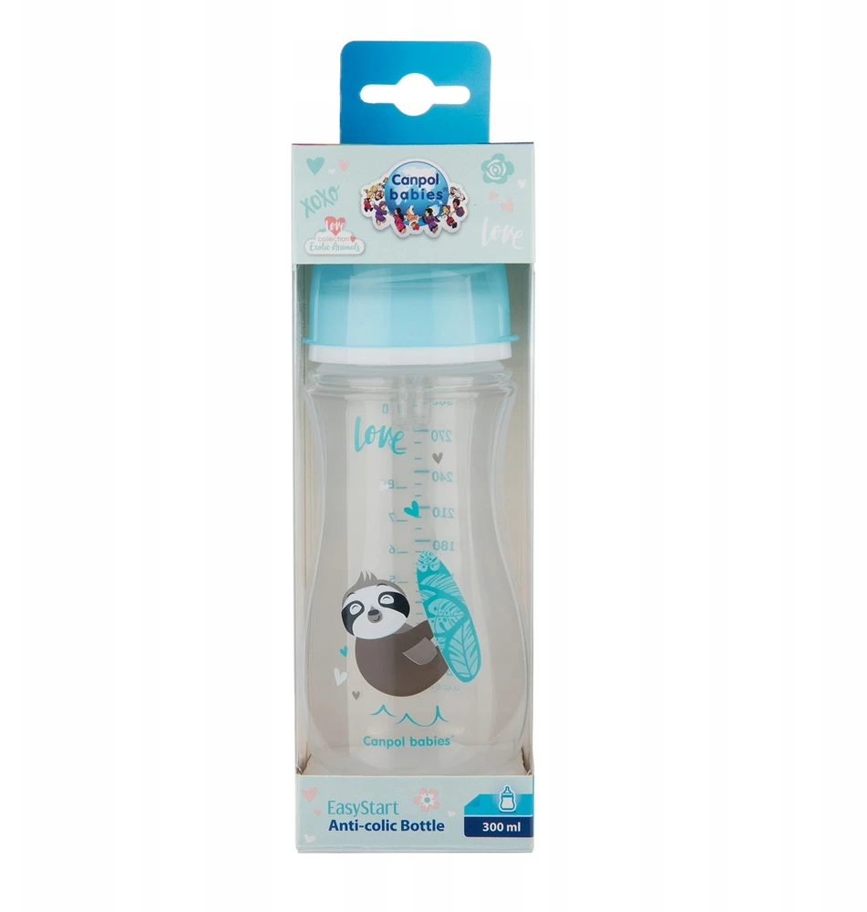 Canpolbabies CANPOL 35/222 EasyStart Egzotiškas platus buteliukas nuo dieglių 300ml mėlynas