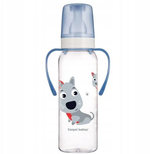 Canpolbabies Canpol Babies siauras buteliukas su rankena Cute Animals dog 12m 250 ml