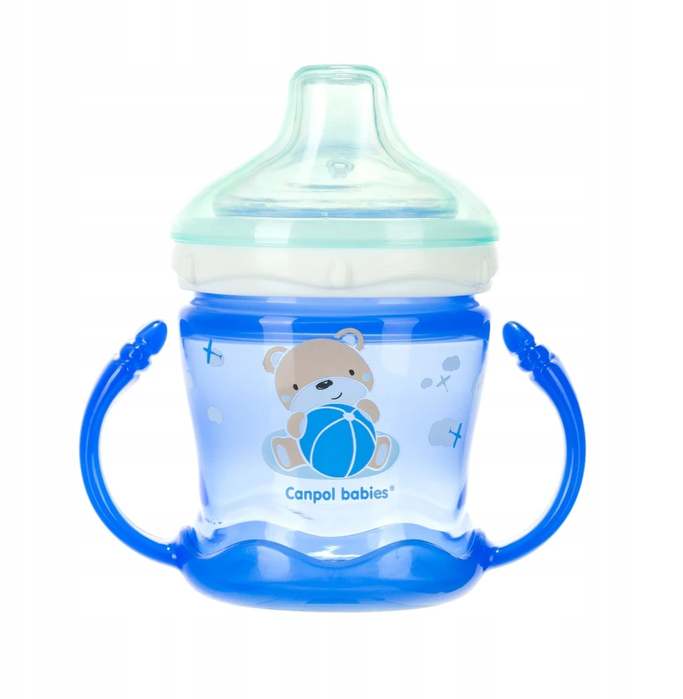 CANPOL BABIES neišsipilantis puodelis Sweet fun 180 ml, 57/300 mėlynas