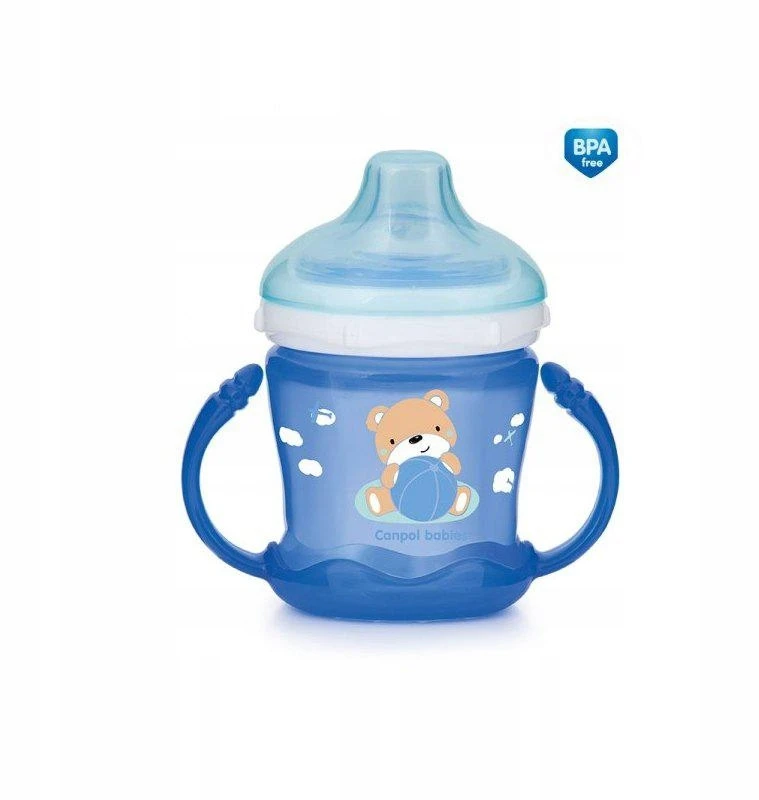 CANPOL BABIES neišsipilantis puodelis Sweet fun 180 ml, 57/300 mėlynas