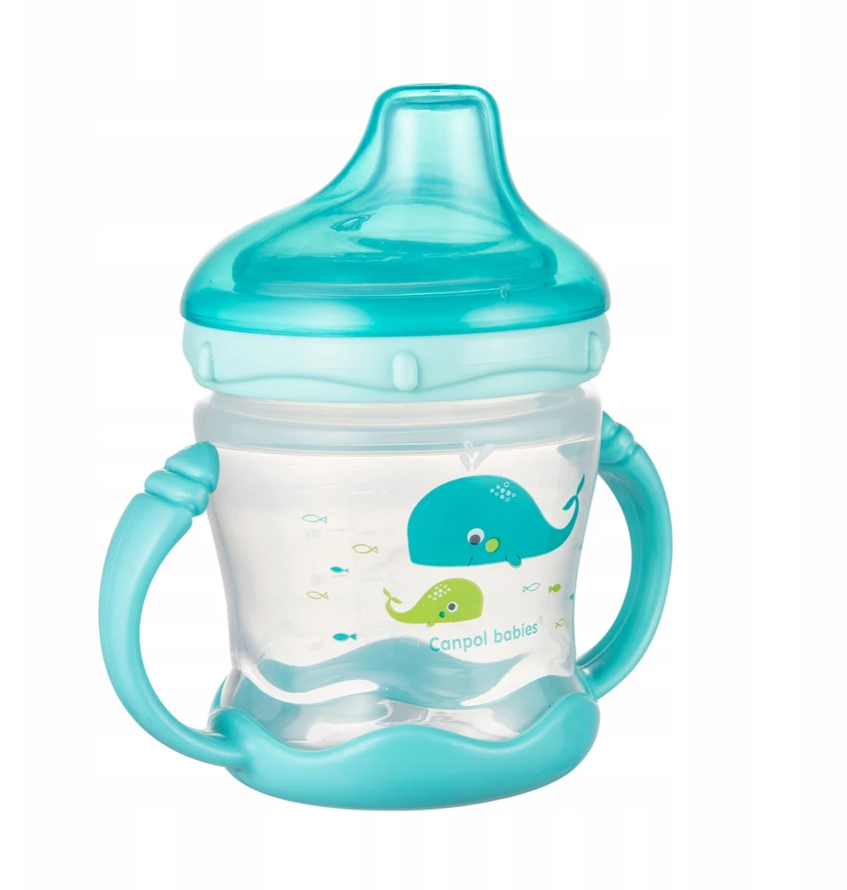 CANPOL BABIES neišsipilantis puodelis Sweet fun 180 ml, 57/300 mėlynas