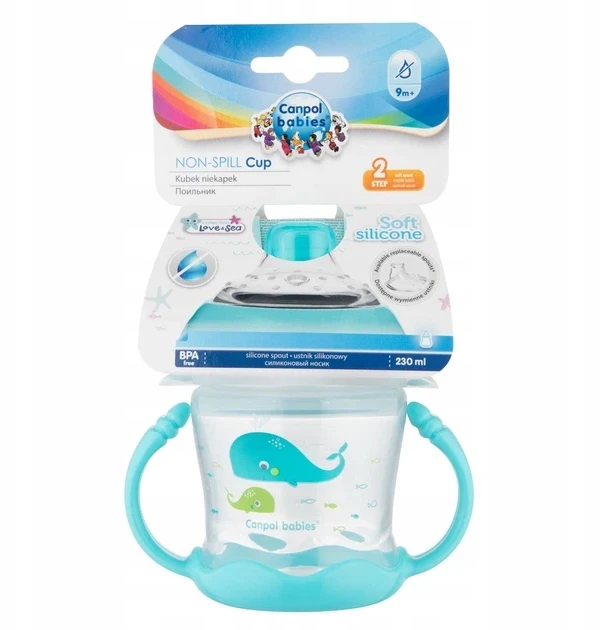 CANPOL BABIES neišsipilantis puodelis Sweet fun 180 ml, 57/300 mėlynas