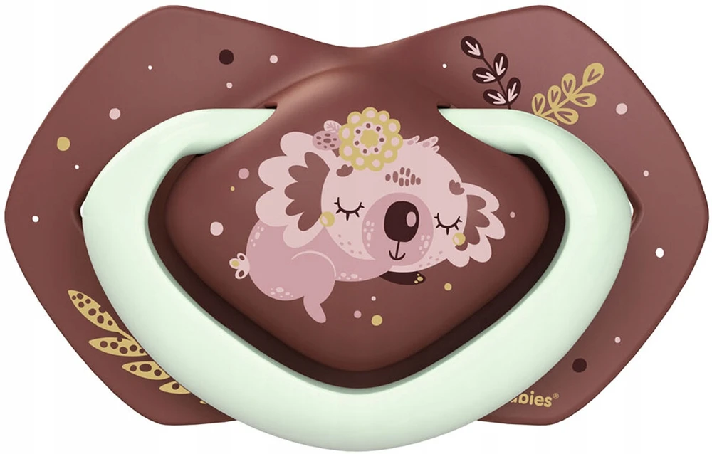 Canpolbabies CANPOL BABIES simetrinis silikoninis čiulptukas SLEEPY KOALA, 18m+, pink, 2vnt., 22/660_pin