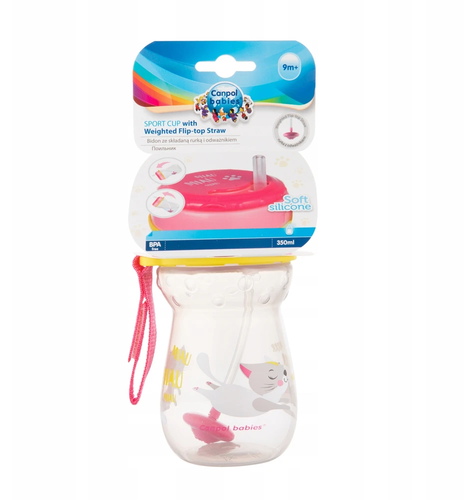 Canpolbabies CANPOL 56/521 Vandens butelis su silikoniniu vamzdeliu ir virduliu 350 ml kačiukui