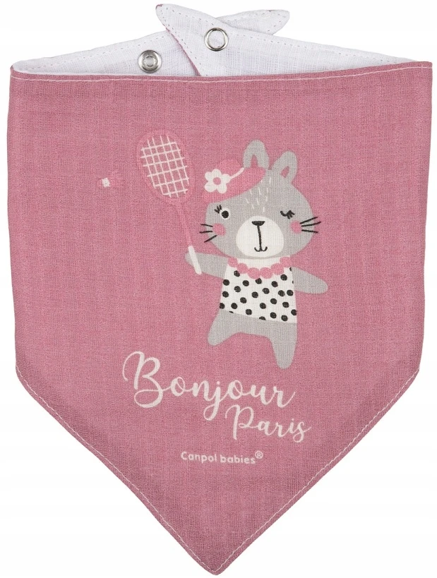Canpolbabies CANPOL BABIES pirmasis muslino seilinukas BONJOUR PARIS, 0m+, 2 vnt., pink, 26/900_pin