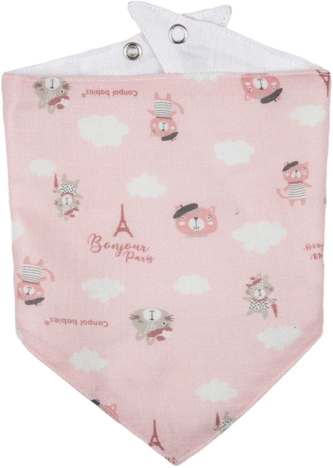Canpolbabies CANPOL BABIES pirmasis muslino seilinukas BONJOUR PARIS, 0m+, 2 vnt., pink, 26/900_pin