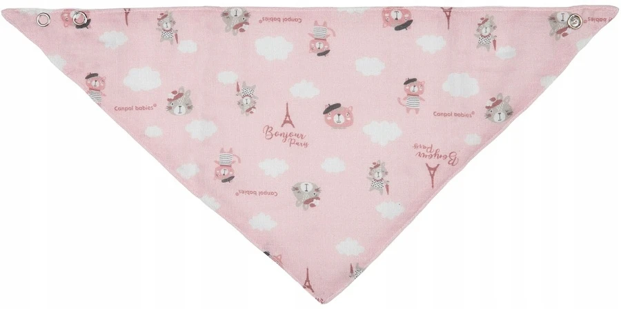 Canpolbabies CANPOL BABIES pirmasis muslino seilinukas BONJOUR PARIS, 0m+, 2 vnt., pink, 26/900_pin