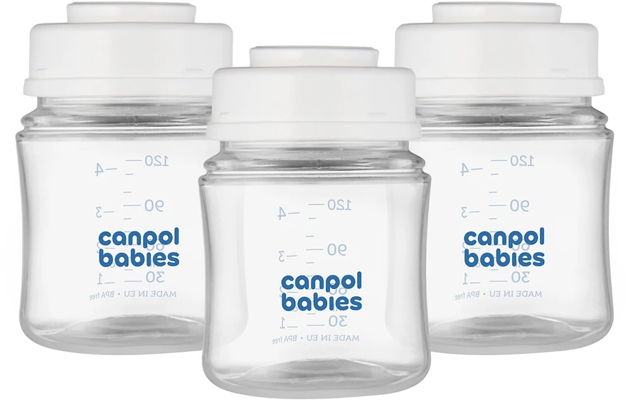 Canpolbabies CANPOL BABIES buteliukų rinkinys pieno laikymui, 3x120ml, 0M+, 35/235