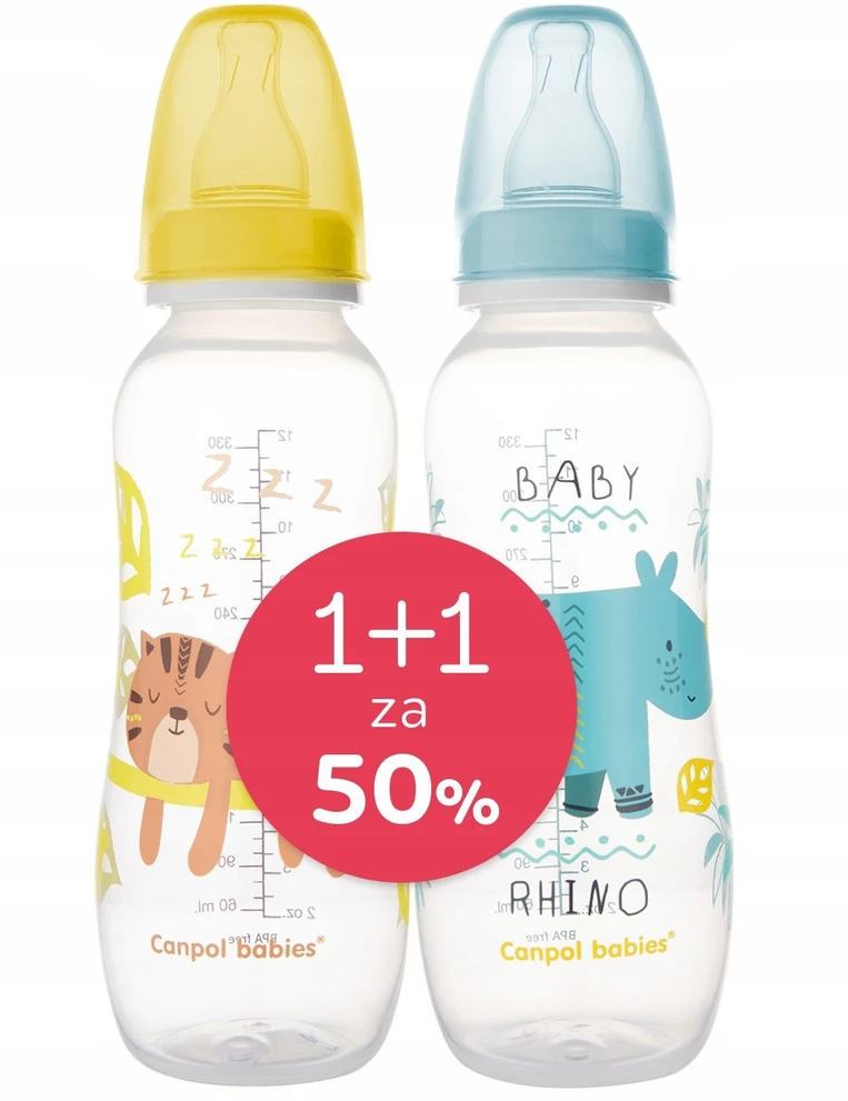 Canpolbabies CANPOL BUTELIŲ RINKINYS SIAURĖS KIRUŠĖS 330ml 12m+