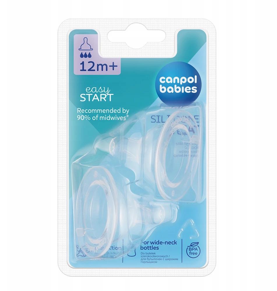 Canpolbabies CANPOL čiulptukas plačiam buteliukui, greitas, 2 vnt., 12 m+