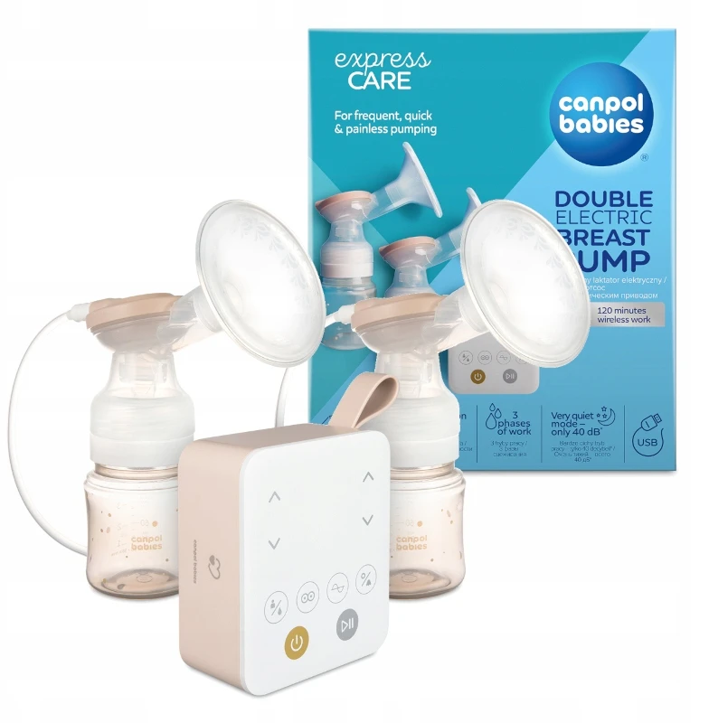 Canpolbabies CANPOL Dvigubas elektrinis krūtų siurblys ExpressCare