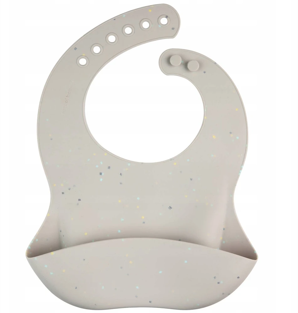Canpolbabies CANPOL BABIES silikoninis seilinukas su kišene DOTS, 51/029_grey