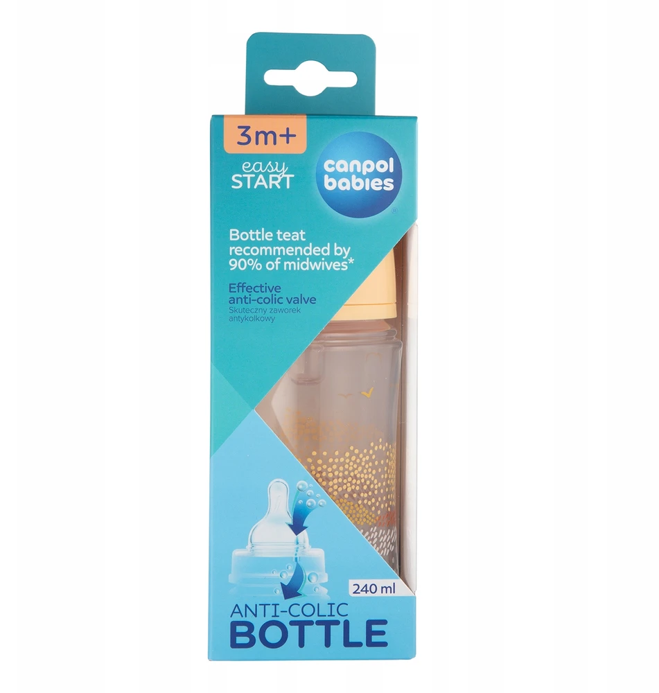 Canpolbabies CANPOL 35/243 Buteliukas nuo dieglių EasyStart 240ml MOUNTAINS smėlio spalvos