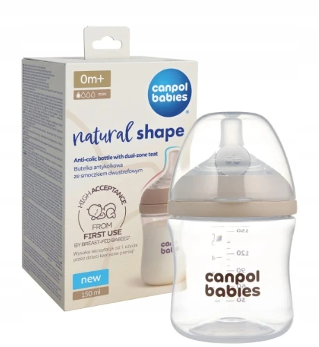 Canpolbabies CANPOL BABIES maitinimo buteliukas su žinduku NATURAL SHAPE, 150 ml, 35/400