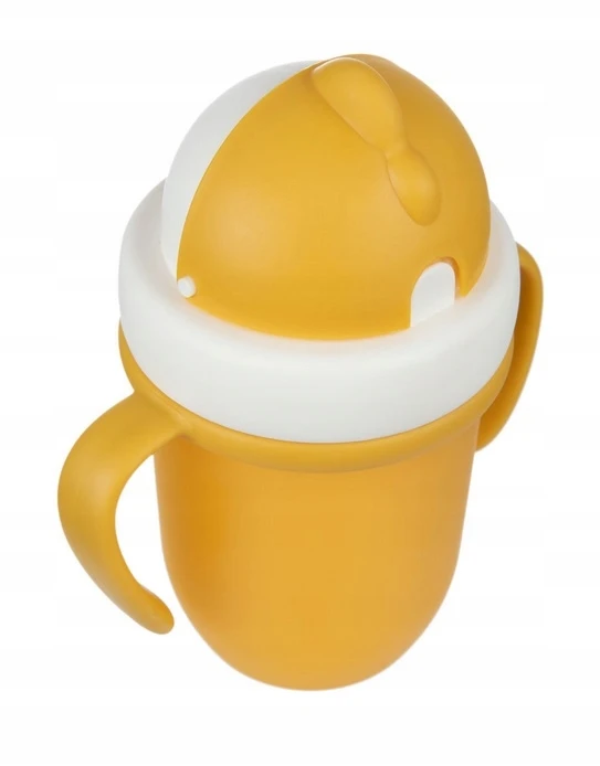 Canpolbabies CANPOL 56/522 puodelis su sulankstomu silikoniniu vamzdeliu 210 ml matinės pastelės geltonos spalvos