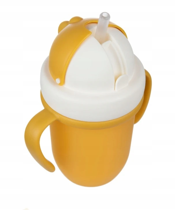 Canpolbabies CANPOL 56/522 puodelis su sulankstomu silikoniniu vamzdeliu 210 ml matinės pastelės geltonos spalvos