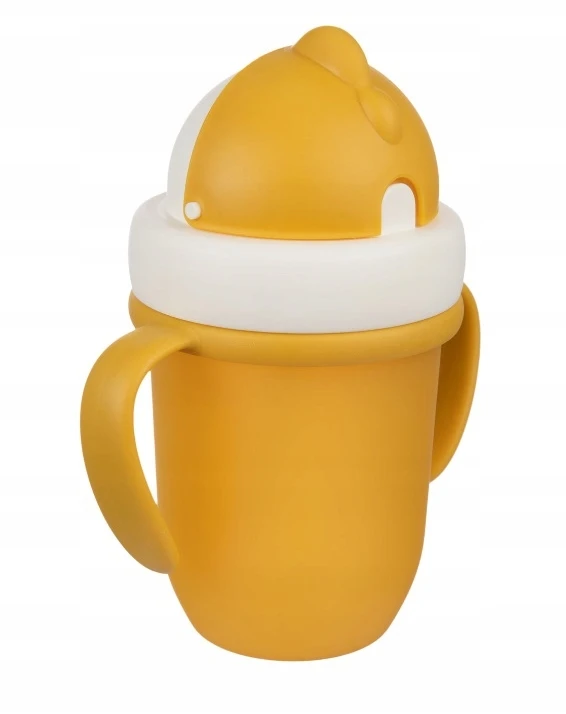 Canpolbabies CANPOL 56/522 puodelis su sulankstomu silikoniniu vamzdeliu 210 ml matinės pastelės geltonos spalvos