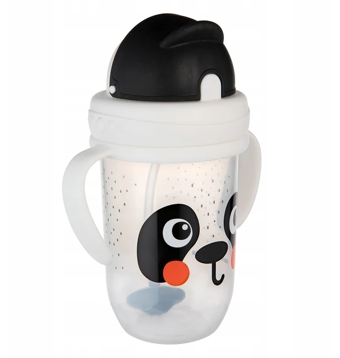 Canpolbabies CANPOL BABIES neišsipilanti gertuvė su šiaudeliu BABIESBOO PANDA, 270 ml, 56/617_whi