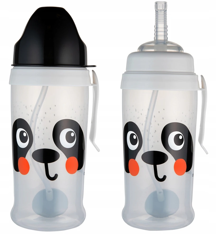 Canpolbabies CANPOL BABIES neišsipilanti sportinė gertuvė su šiaudeliu BabiesBoo panda, 270 ml, 56/510_whi