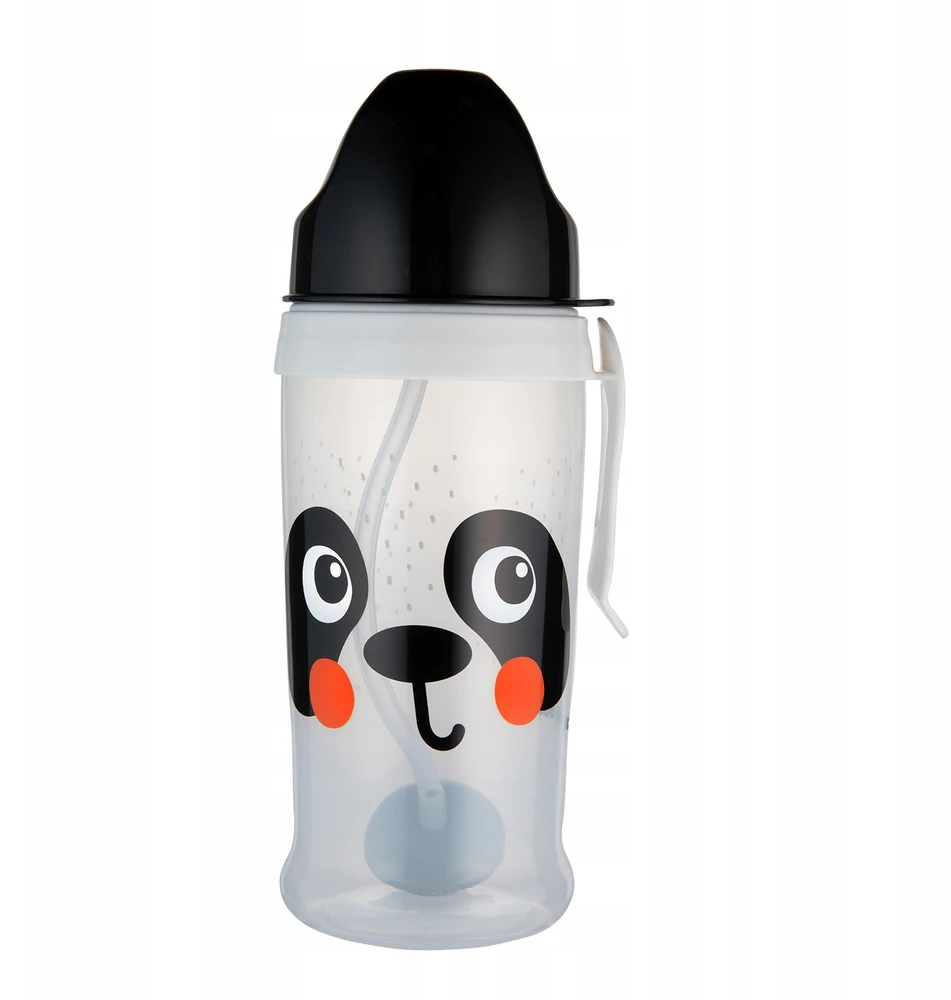Canpolbabies CANPOL BABIES neišsipilanti sportinė gertuvė su šiaudeliu BabiesBoo panda, 270 ml, 56/510_whi