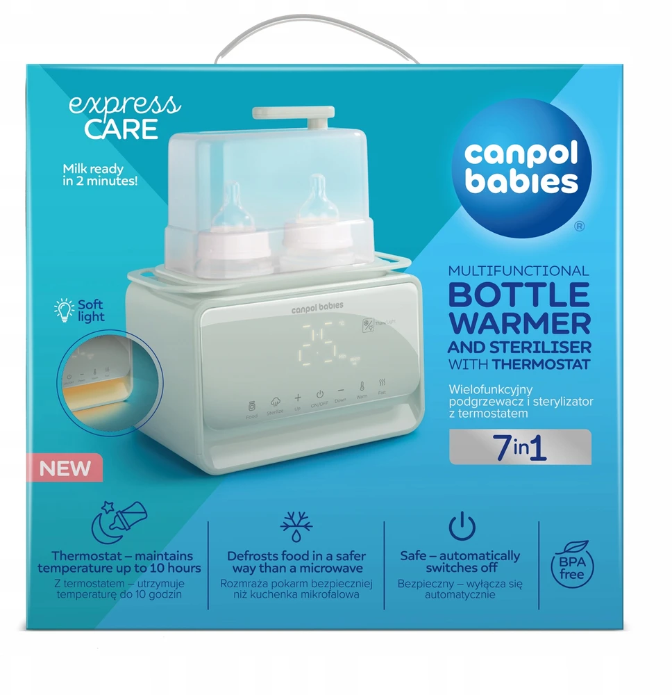Canpolbabies CANPOL BABIES buteliukų šildytuvas ir sterilizatorius su termostatu ir lempa 7in1, 12/218