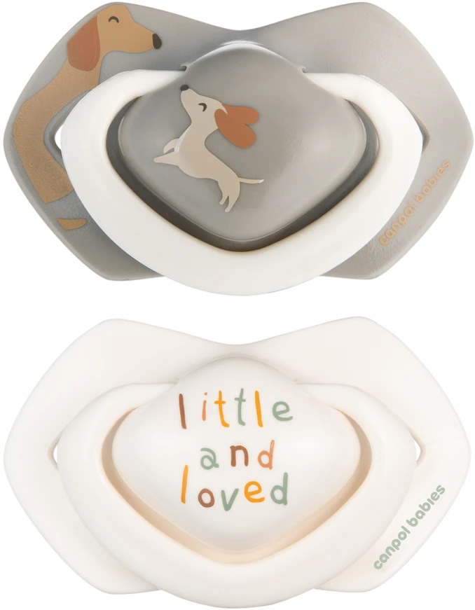 Canpolbabies CANPOL BABIES silikoniniai simetriniai čiulptukai Light touch DOGS, 6-18m, 2 vnt., 22/671