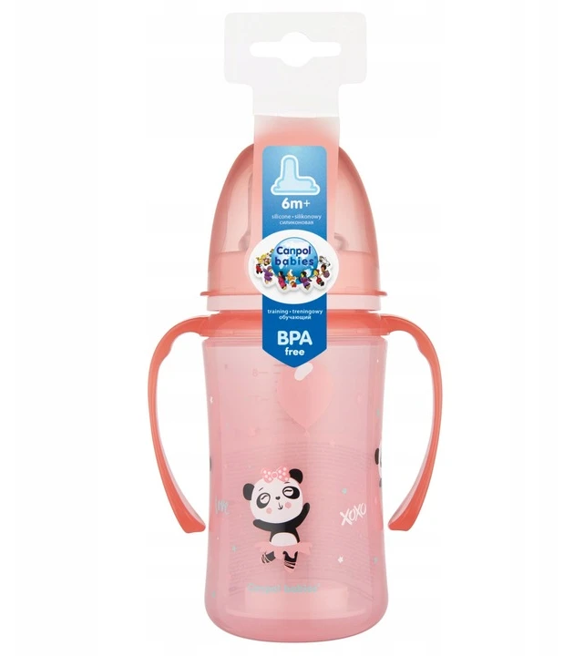 Canpolbabies CANPOL 35/208 Egzotinių gyvūnų treniruočių puodelis rožinis 240ml