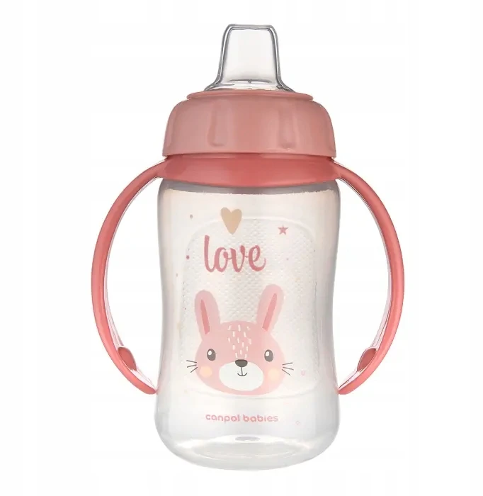 Canpolbabies CANPOL Treniruoklis su rankena 6m+ 320ml rožinis
