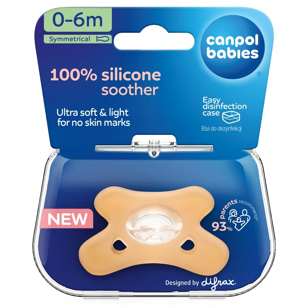 Canpolbabies CANPOL BABIES 100% silikoninis simetrinis čiulptukas 0-6 mėn., 1 vnt., 24/001_ora