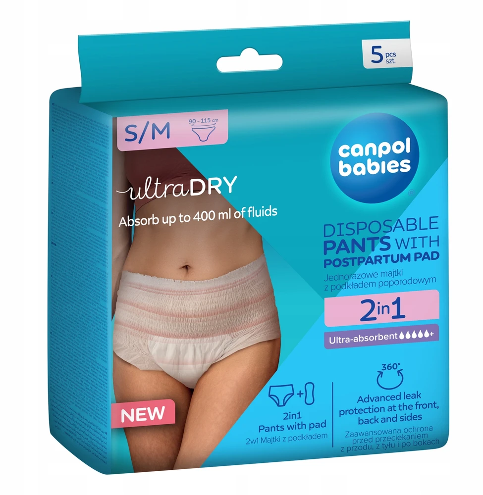 Canpolbabies CANPOL 78/011 Kvėpuojančios 2-in-1 nėščiųjų kelnaitės su S/M paklotu