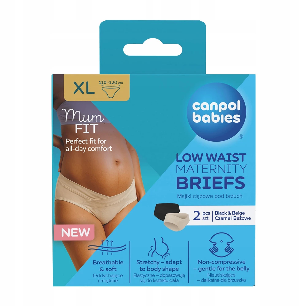 Canpolbabies MumFIT daugkartinės nėščiųjų kelnaitės po pilvu Canpol baby XL kelnaitės 2 vnt.