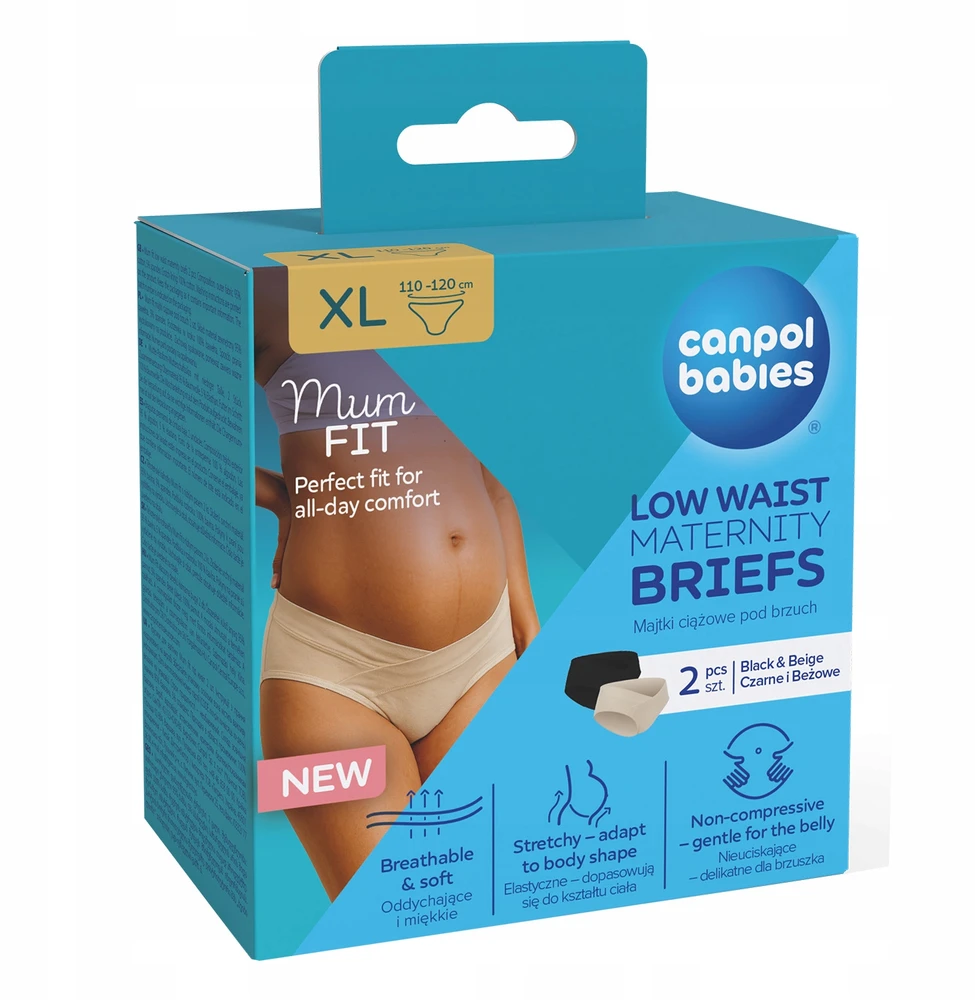 Canpolbabies MumFIT daugkartinės nėščiųjų kelnaitės po pilvu Canpol baby XL kelnaitės 2 vnt.