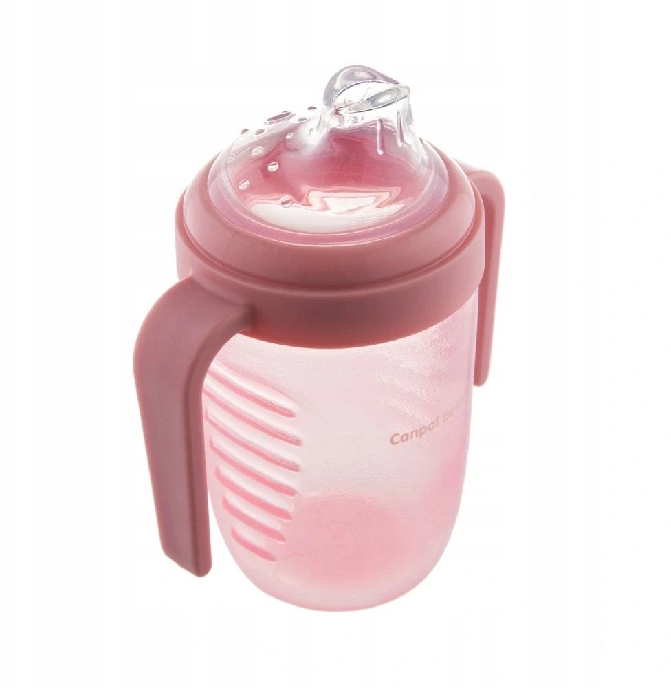 Canpolbabies CANPOL BABIES neišsiliejantis puodelis su silikoniniu žinduku, 9m+, 220ml, 56/605