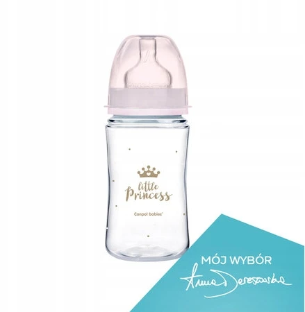 Canpolbabies CANPOL 35/217 Easystart naujagimiui Easystart plačios burnos buteliukas nuo dieglių 240 ml smėlio spalvos širdelės