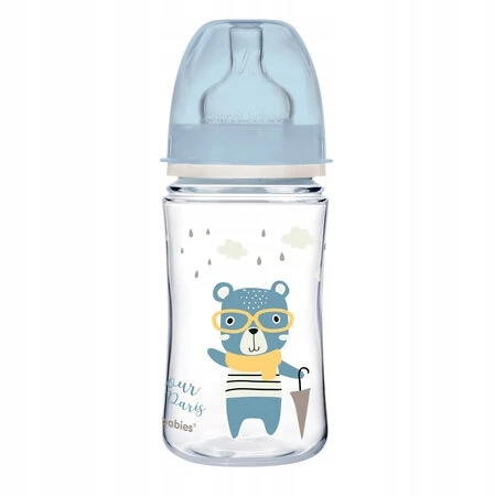 Canpolbabies CANPOL 35/217 Easystart naujagimiui Easystart plačios burnos buteliukas nuo dieglių 240 ml smėlio spalvos širdelės