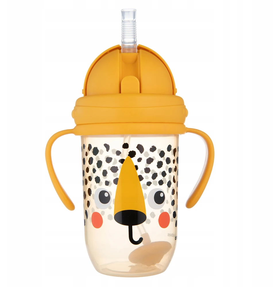 Canpolbabies CANPOL BABIES neišsipilanti gertuvė su šiaudeliu BABIESBOO CHEETAH, 270 ml, 56/617_ora