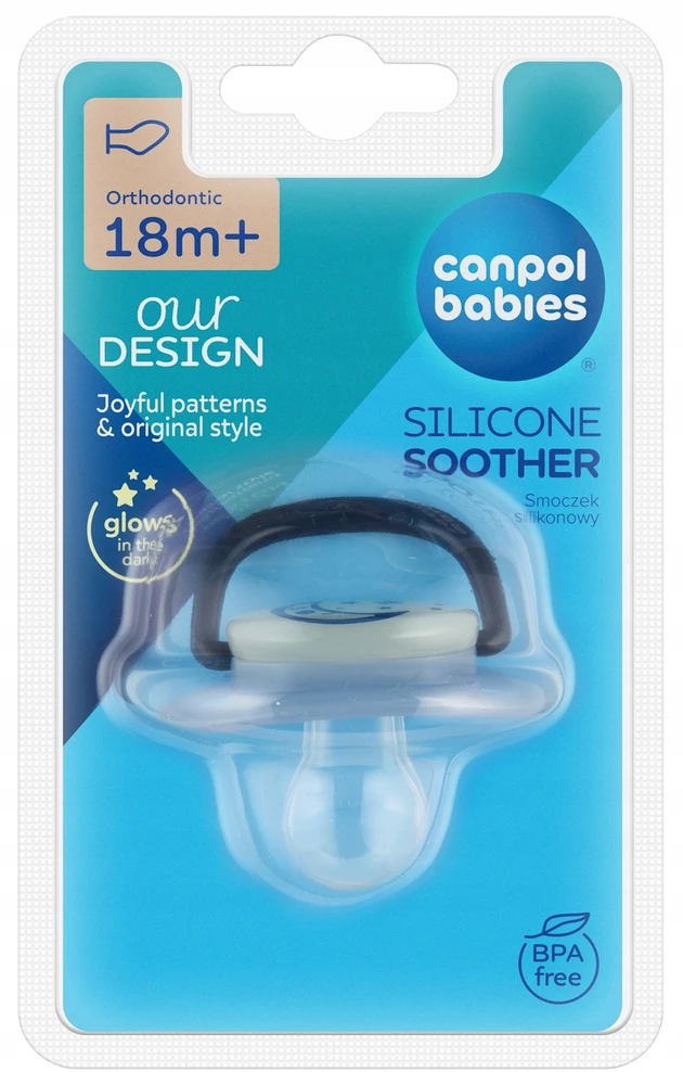 Canpolbabies CANPOL 22/502_blu naujas Anatominis silikoninis čiulptukas 18m+ NIGHT DREAMS mėlynas