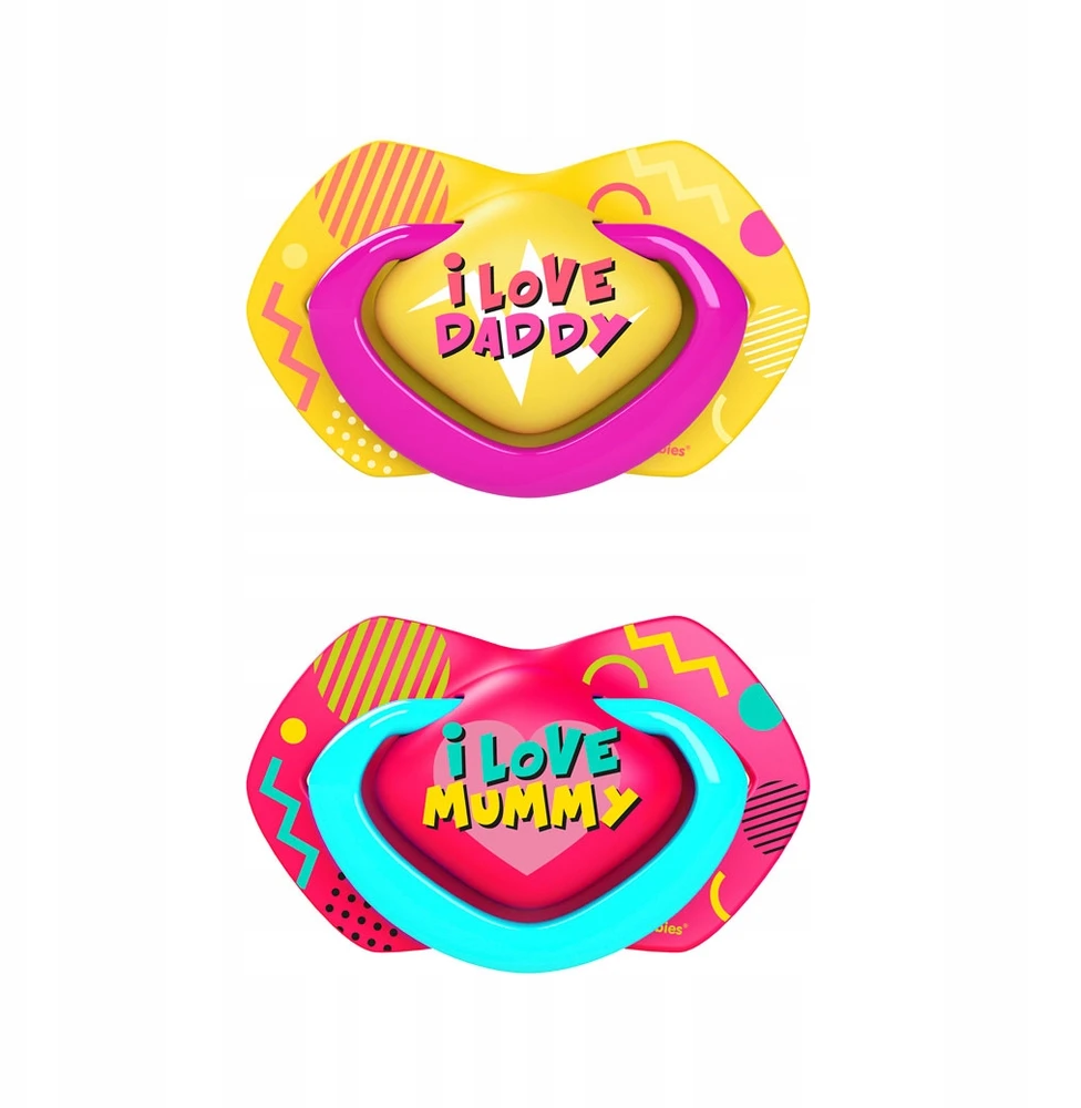 Canpolbabies CANPOL BABIES silikoninis simetrinis čiulptukas NEON LOVE, 18 mėn.+, 2 vnt., 22/654_pin