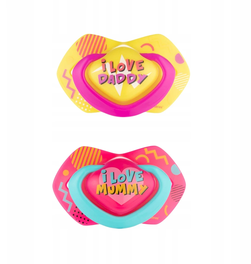 Canpolbabies CANPOL BABIES silikoninis simetrinis čiulptukas NEON LOVE, 18 mėn.+, 2 vnt., 22/654_pin